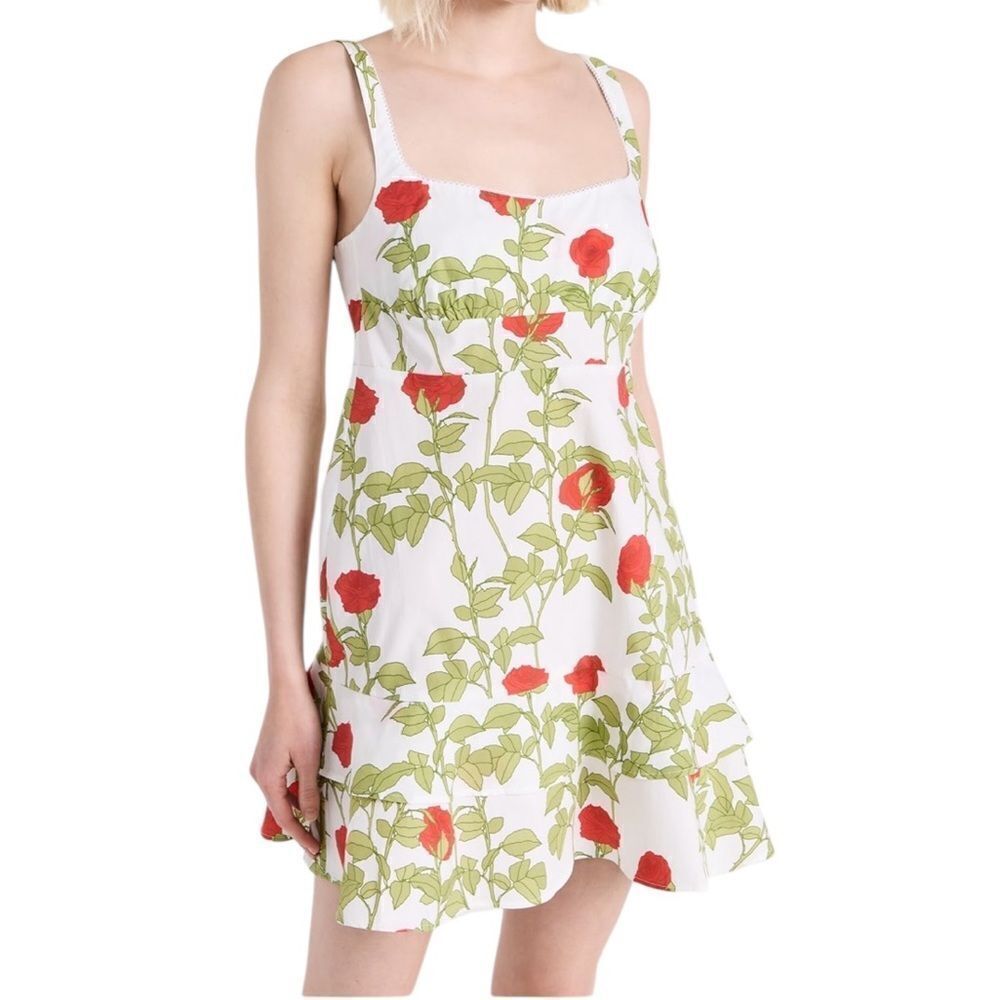Bernadette Pammie Dress Climbing Roses - Red On Ivory 40